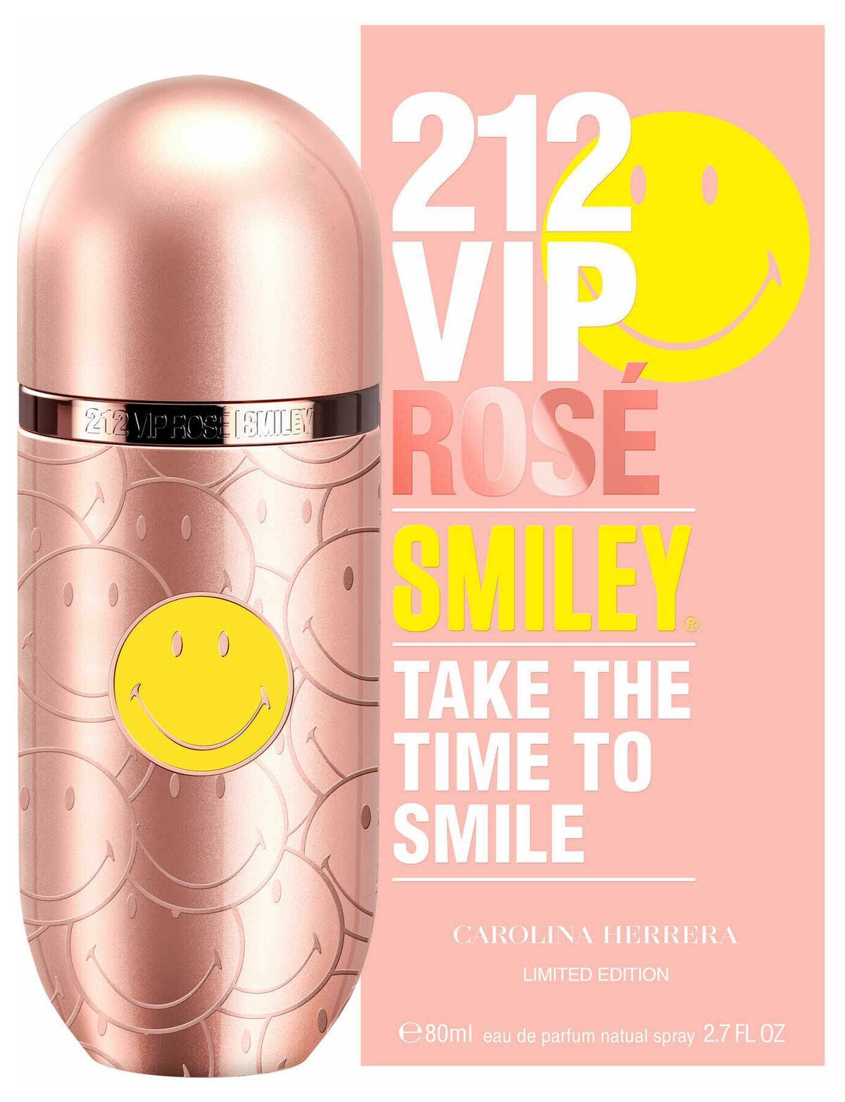 Парфюмерная вода Carolina Herrera 212 VIP Rose Smiley, 80 ml